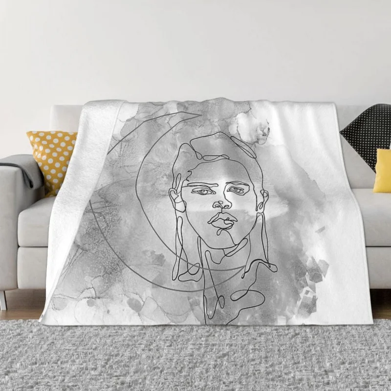 

Ancient Moon Blanket Flannel Decoration Artemis Portable HomeBedspread