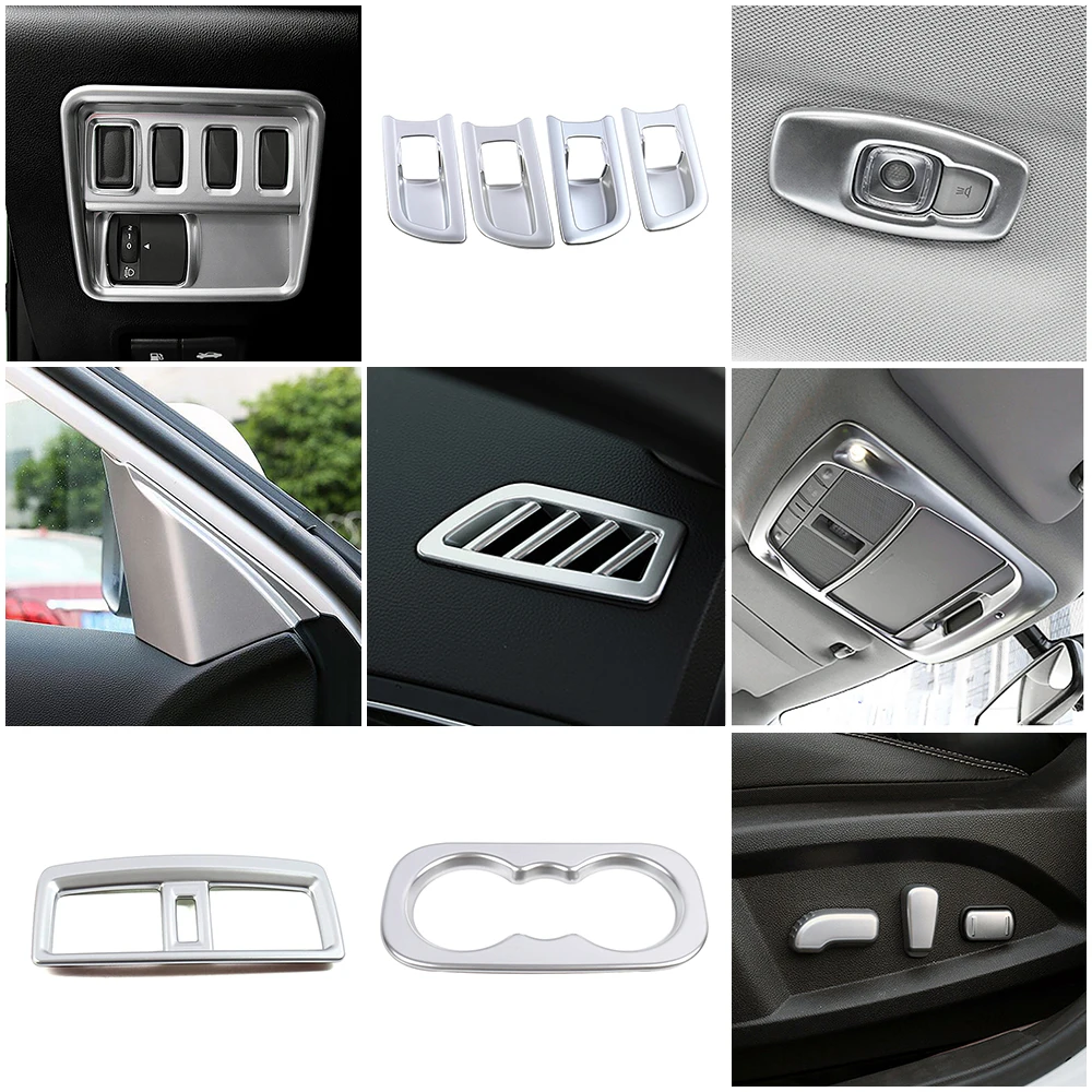 

For Renault Koleos 2017-2020 Interior Accessories Central Console Decoration Frame Cover Trim ABS Silver Sticker For Samsung QM6