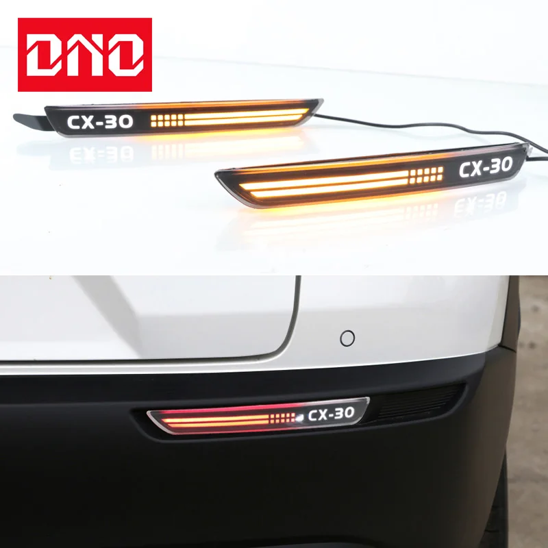 

Автомобильные фонари для заднего бампера Mazda светодиодный CX30 2020 2021, противотуманные фонари, стоп-сигнал, указатели поворота, отражатели, задние фонари