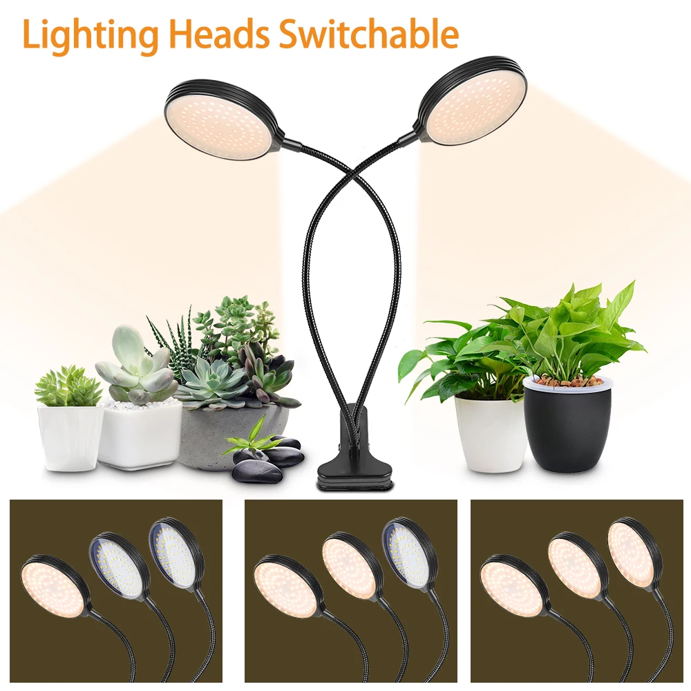 

USB Plant Grow Light 78 LEDs Sunlight Full Spectrum Adjustable Desktop Clamp Growing Lamp for Indoor Plants 5 Dimmable Levels