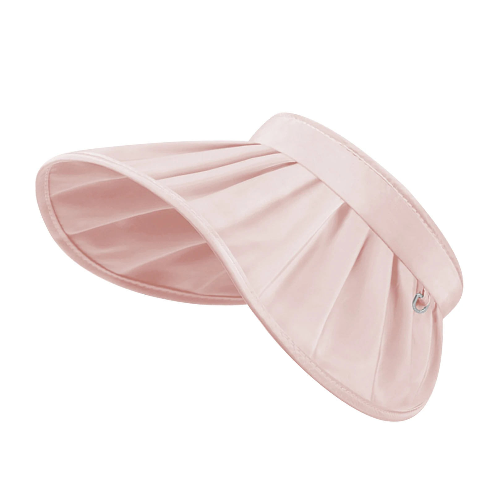 

Foldable Empty Top Shell Hat 2 In 1 Foldable Headband Visors Hat For Women Wide-Brim Beach Fishing Hat With Ponytail-Hole