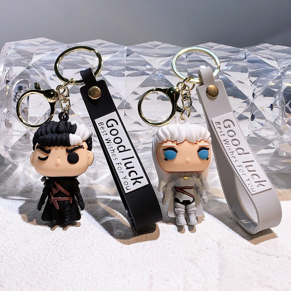 

Anime Berserk Keychain Guts Griffith PVC Doll Figure Keyring Car Bag Pendent Key Chains Jewelry Toy Gift For Friends Wholesale