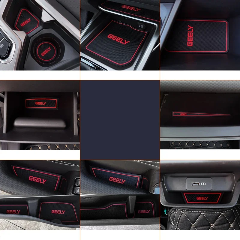 

Для Geely All-new Emgrand II 2023 2024, автомобильный нескользящий коврик, дверная канавка, резиновая подушка для ворот, украшение для чашки, автоаксессуары