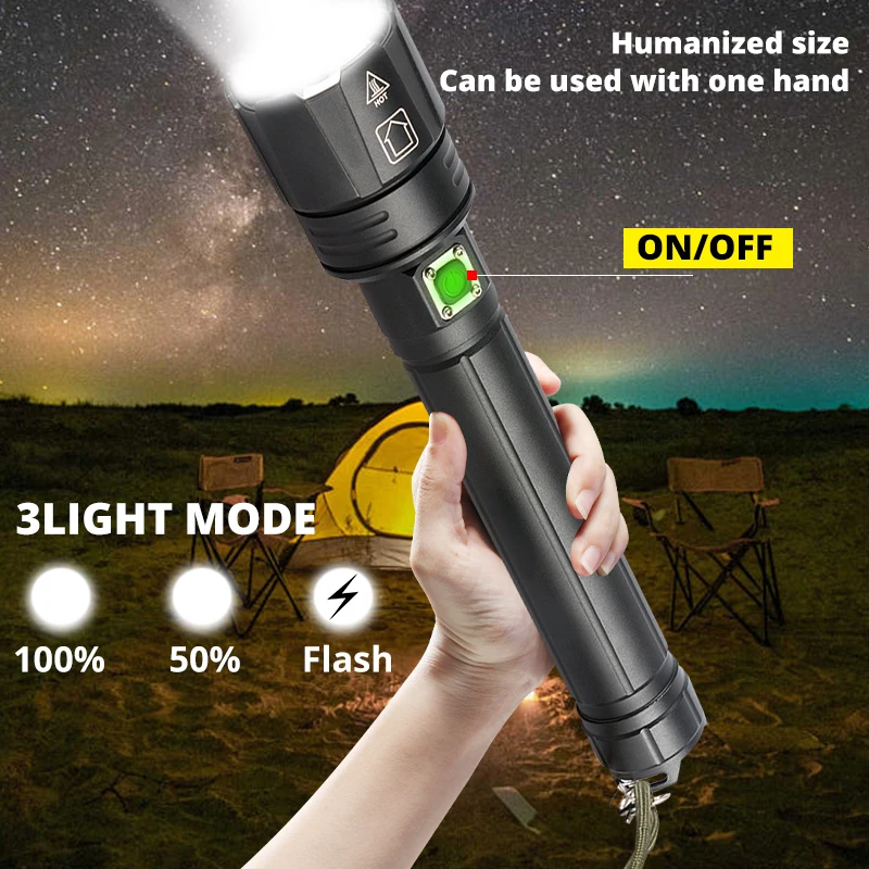 

High power led flashlights XHP90.2 Powerful Led Flashlight Rechargeable Tactical Flashlight Usb Flash Light Torch Cree Xhp70.2 L