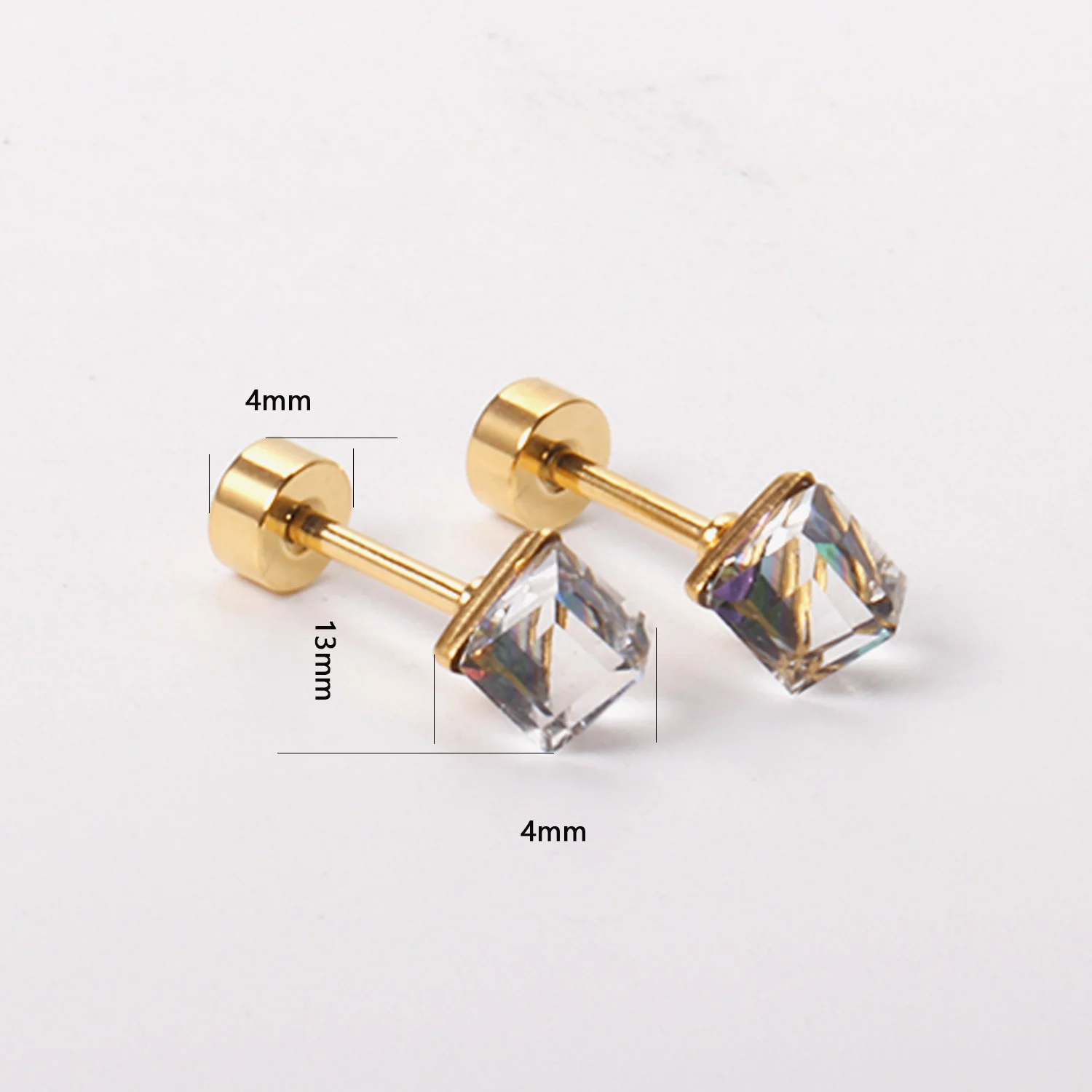 LUXUKISSKIDS Colorful Cubic Zirconia Studs Earrings With Clearly Crystal Discoloration Wholesale Twist Pack 12pairs Sale Brincos