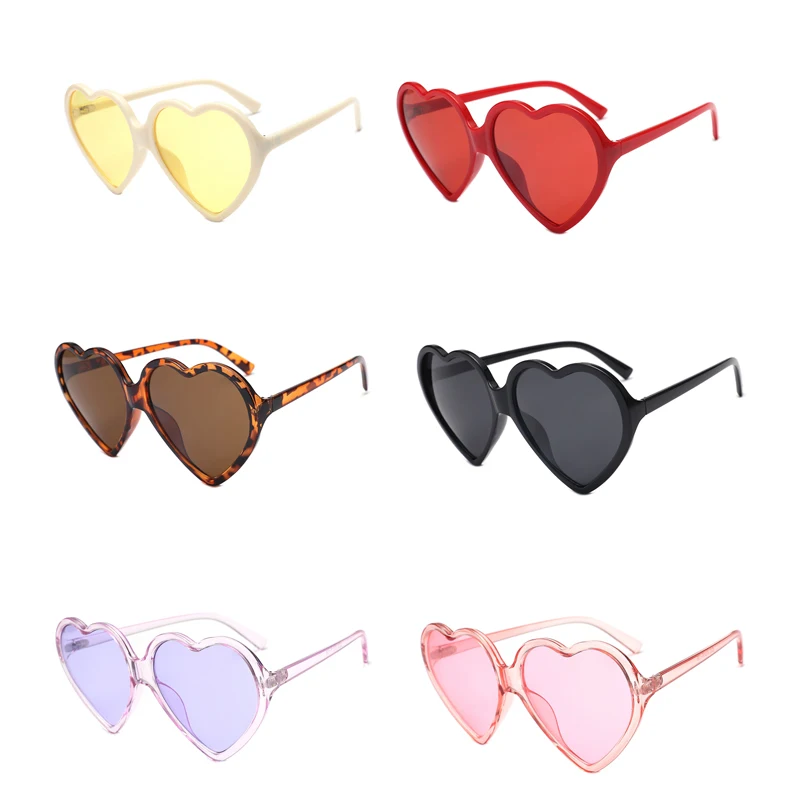 

90S Vintage Glasses Fashion Large Women Lady Girls Oversized Heart Shaped Retro Sunglasses Cute Love Eyewear