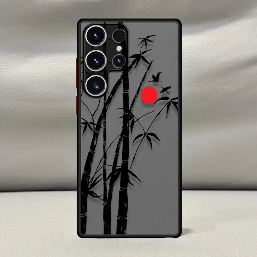 Фото Чехол для Samsung Galaxy S26 S22 S21 S23 FE Note 20 10+ S24 Plus S20 S25 Ultra в китайском стиле с рисунком чернил и бамбука №3