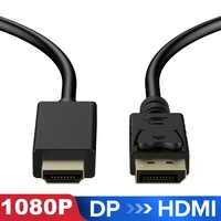 1080p 60hz displayport to hdmi adapter cable male to male gold plated dp to hdmi cable for pc laptop hd projector 1 8m 3m