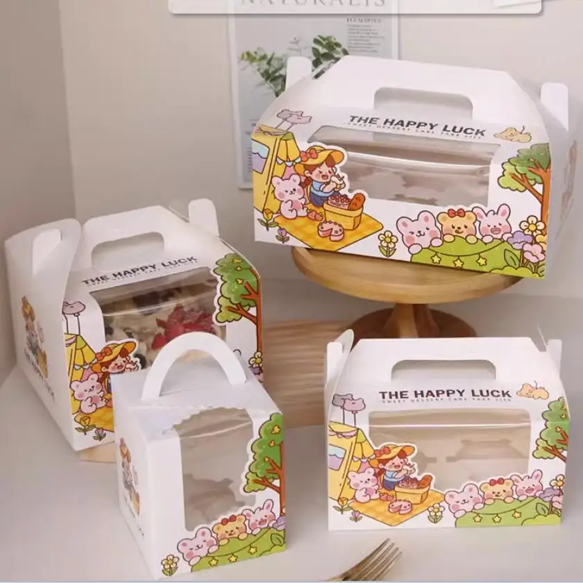 Картонная коробка для кексов 1/2/4/6 чашек