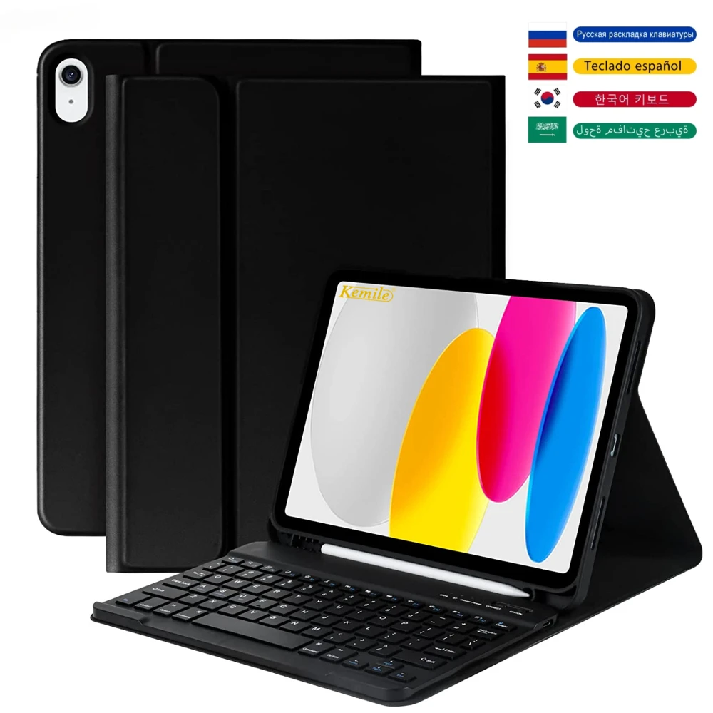 

Клавиатура для IPad 10 поколения, 10,9 дюйма, Кожаная Обложка для IPad 10 поколения с держателем для карандашей