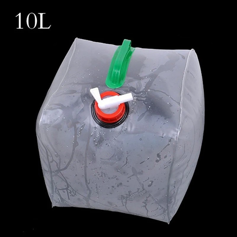 

10L Water Container Water Bag Outdoor Folding Water Bucket Transparent PVC Large Foldable Water Bottle Car Water Storage Bucket