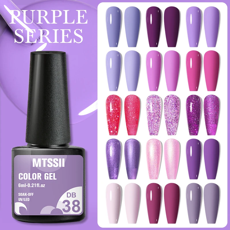 

Фиолетовая серия Гель-лаков для ногтей Блестящий Полупостоянный УФ-светодиодный лаки для дизайна ногтей маникюрный Гель-лак
