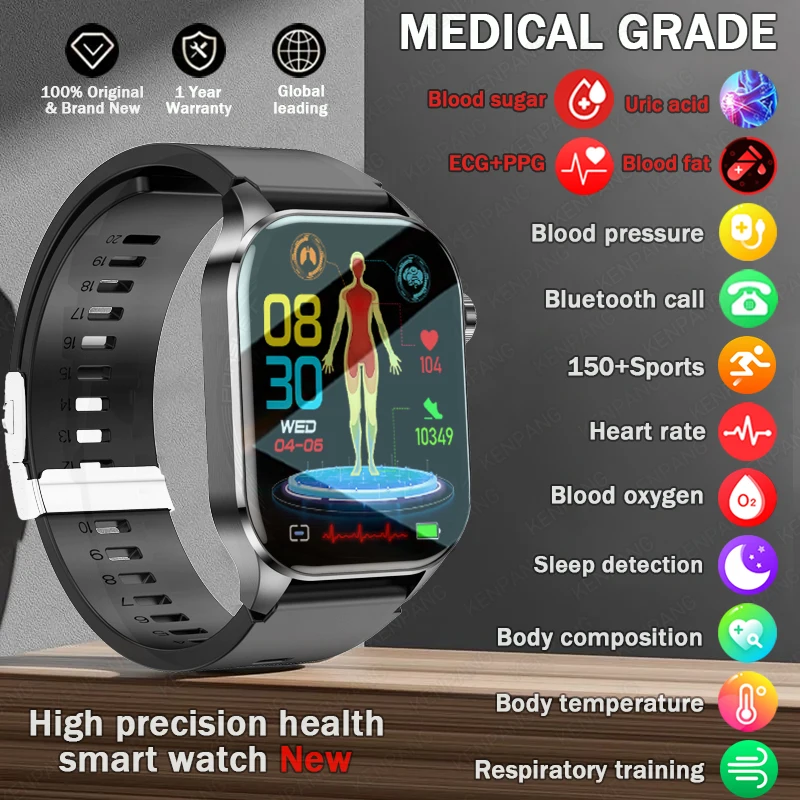 Смарт-часы KENPANG Medical Class 2024 с ЭКГ фитнес-трекером монитором сна измерением