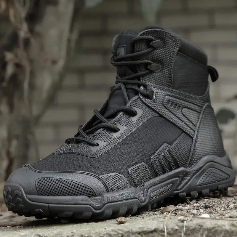 Ultra-Light Combat Training Boots Men's Outdoor Waterproof Hard-Wearing Military Mid-Top American Special Tactics Combat Boots