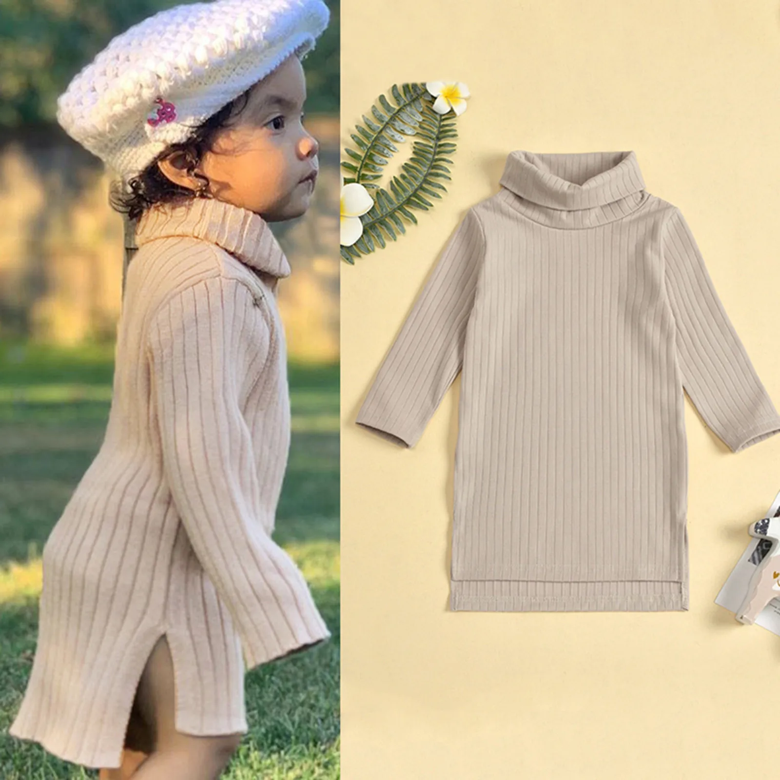 

Sweater Princess Split Solid Toddler Kids Stripe Fashion Dress Baby Girls Girls Dress&Skirt Girls Fall Dress Size 7