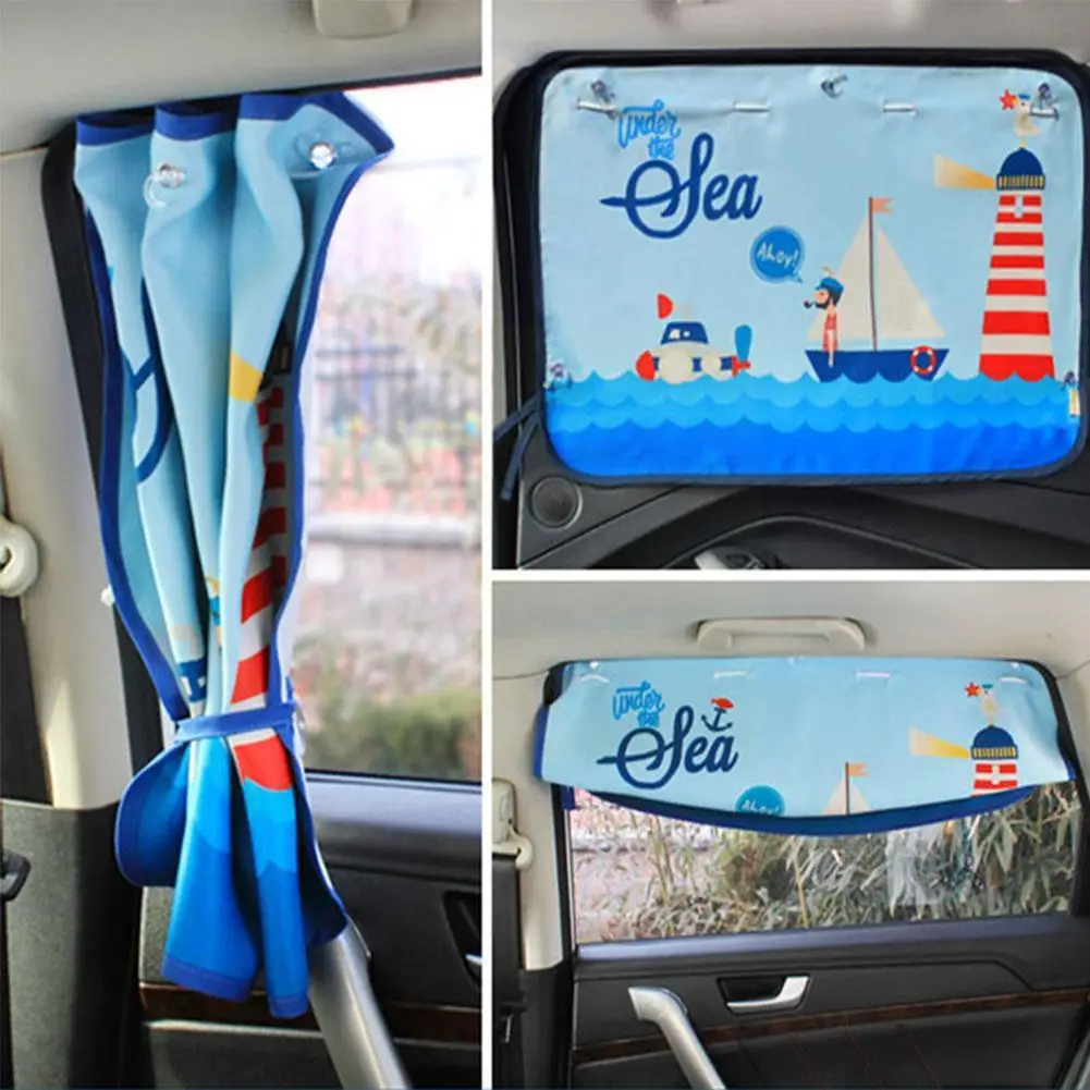 

Car Sun Shade Car Cover Cartoon Rear Side Window Curtain Film Car Sunshade Visor Heat UV Protection for Baby Kid Children L2N9