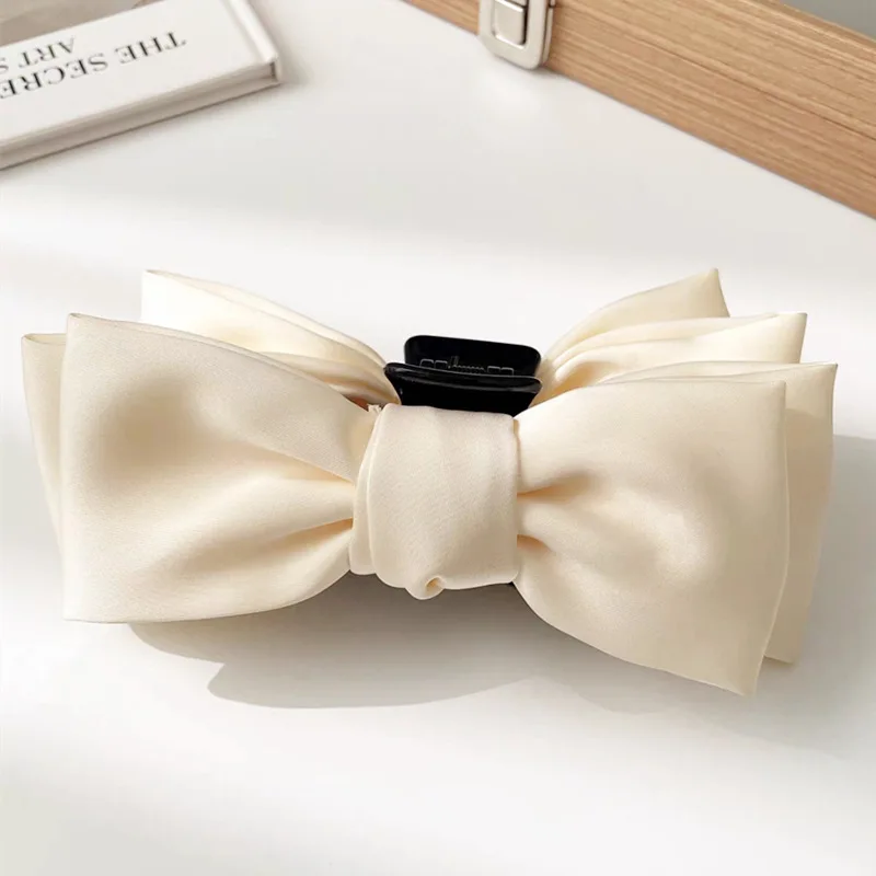 

Classic Black Double Sided Bowknot Gripper Shark Clip Large Premium Hair Clip Women's Headwear Hair Jewelry