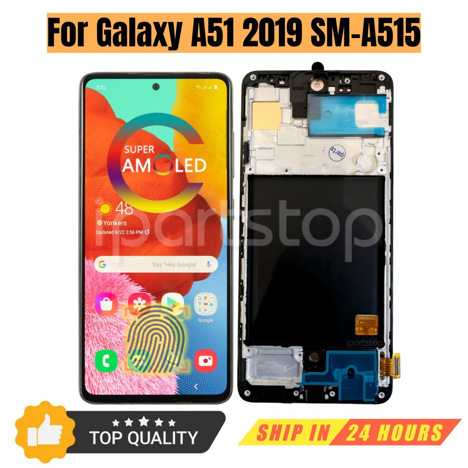 Фото Запасной AMOLED-дисплей iParts для Samsung Galaxy A51 4G SM-A515 A515F A515U A515FD, OLED-сенсорный экран в сборе с рамкой №1