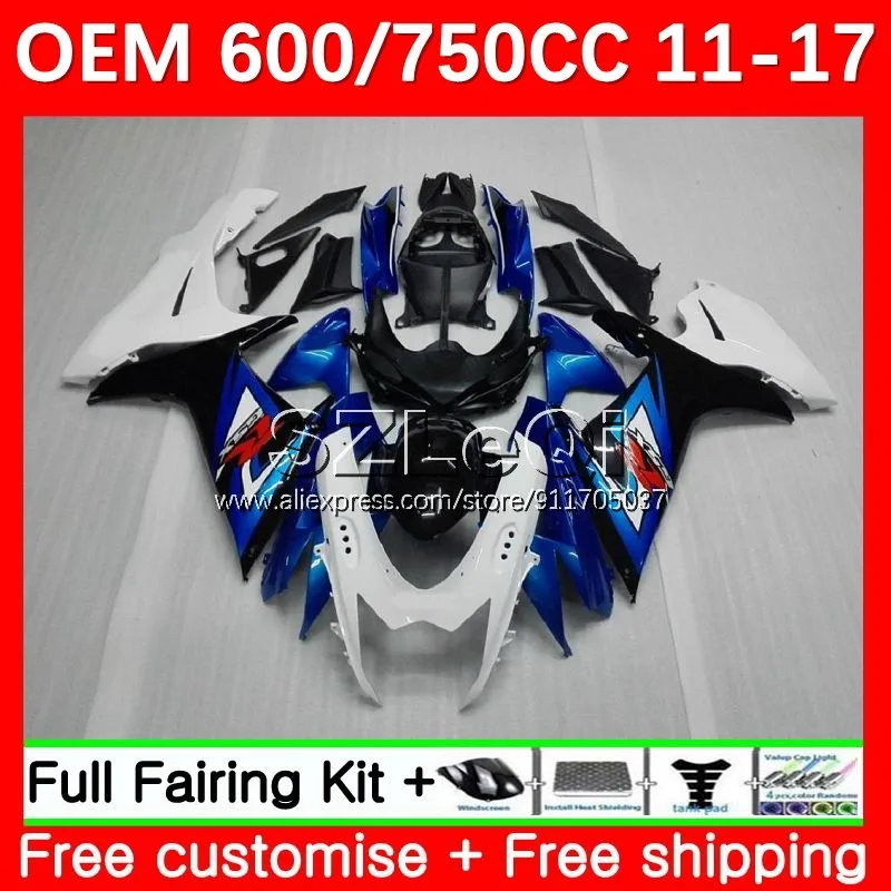 

В наличии синий Инжекционный комплект для SUZUKI GSXR750 GSXR 600 750 CC K11 GSXR600 11 12 13 14 15 16 17 GSXR-750 2011 2017 обтекатель 78LQ.20