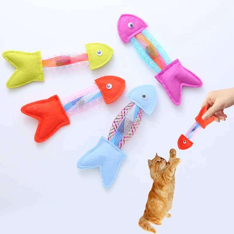 

Dropshipping 1pc Cat Chewing Toy Cloth Silvervine Fish Shape Kitten Chew Toy Cat Teething Toy Pet Accessories Cat Dog Supplies