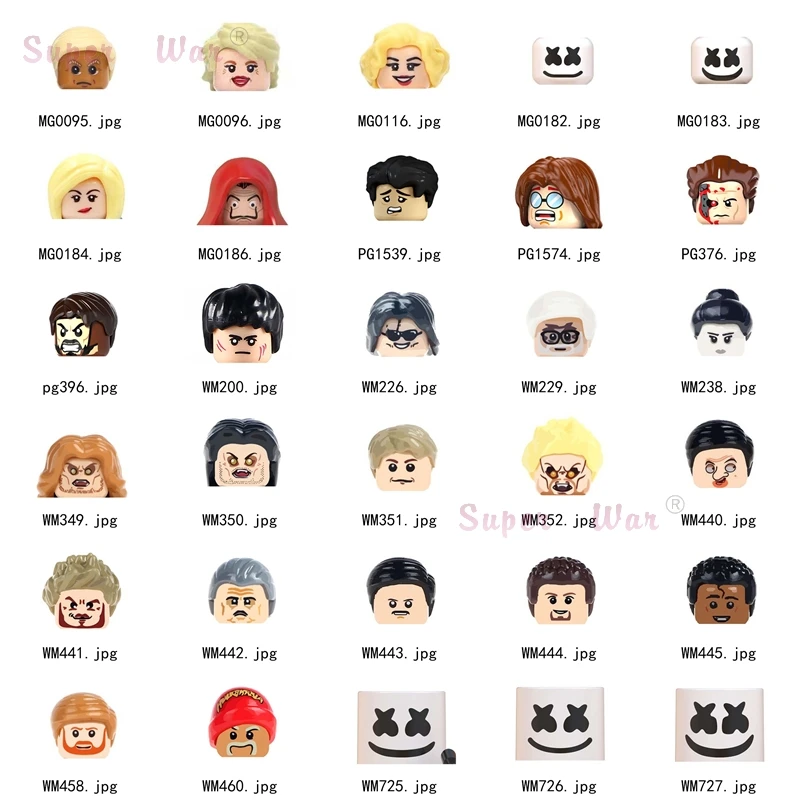 

Single Famous Person Paper Popular House DJ Singer Bands Figures Head accessories Building Blocks toys for children Series-125