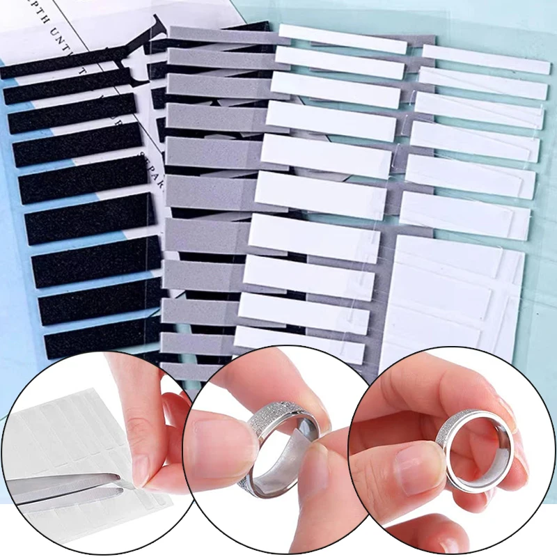 

18Pcs Jewelry Tools Equipments Transparent Base Ring Size Adjuster Guard Tightener Reducer Resizing Tool Plastic Sheet Sticker