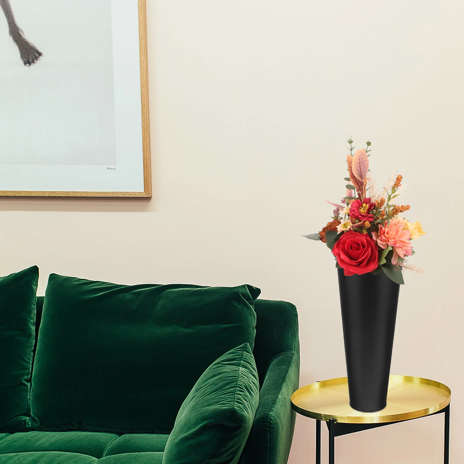 

Walking Stick Tin Flower Bucket Iron Planting Flowerpot Office Bonsai Large Practical Wrought Indoor Container