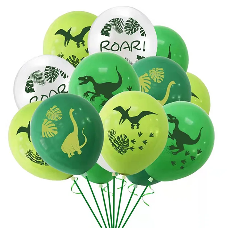 

10pcs 12inch Cartoon Dinosaur Birthday Balloon Boys Jungle Safari Theme Birthday Party Decorations Baby Shower Latex Balloons