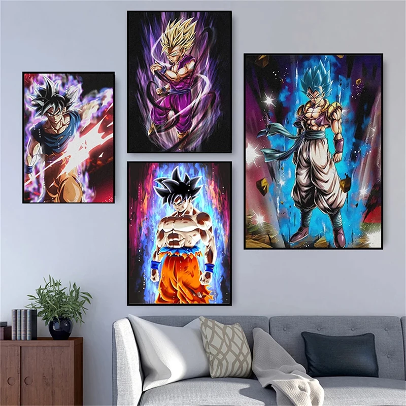 

Japanese Anime Canvas Painting Classic Cartoon Dragon Ball Goku Poster Print Mural Picture Living Room Home Wall Decor Cuadros