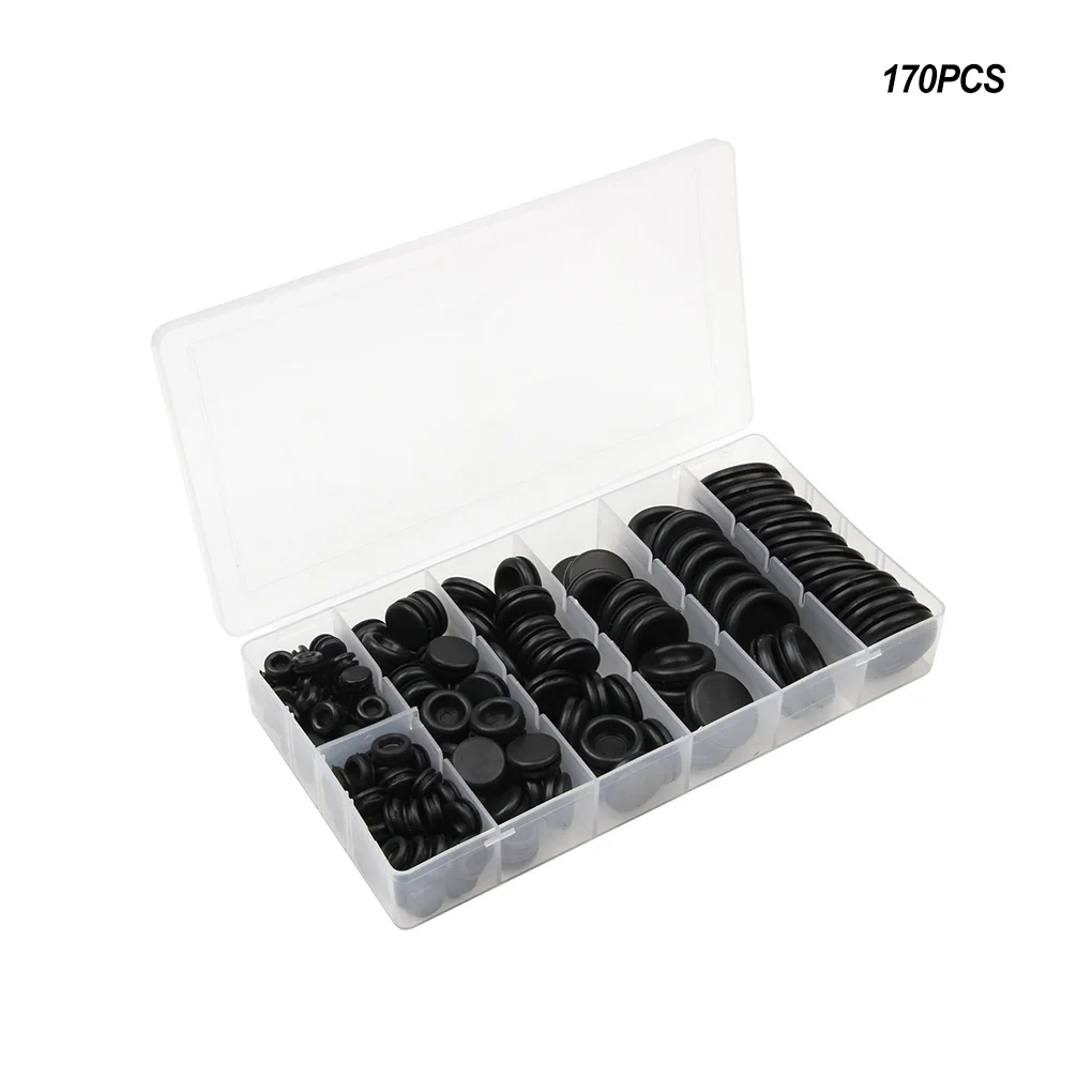 

170Pcs Set Rubber Grommet Assortment Pump Electrical Appliance Cable Sealing Gasket Woodworking Electrician Hardware