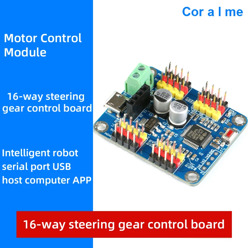 

Servo Motor Controller Driver Board 16 Channels Smart Car Robot High Accrrancy MCU Software