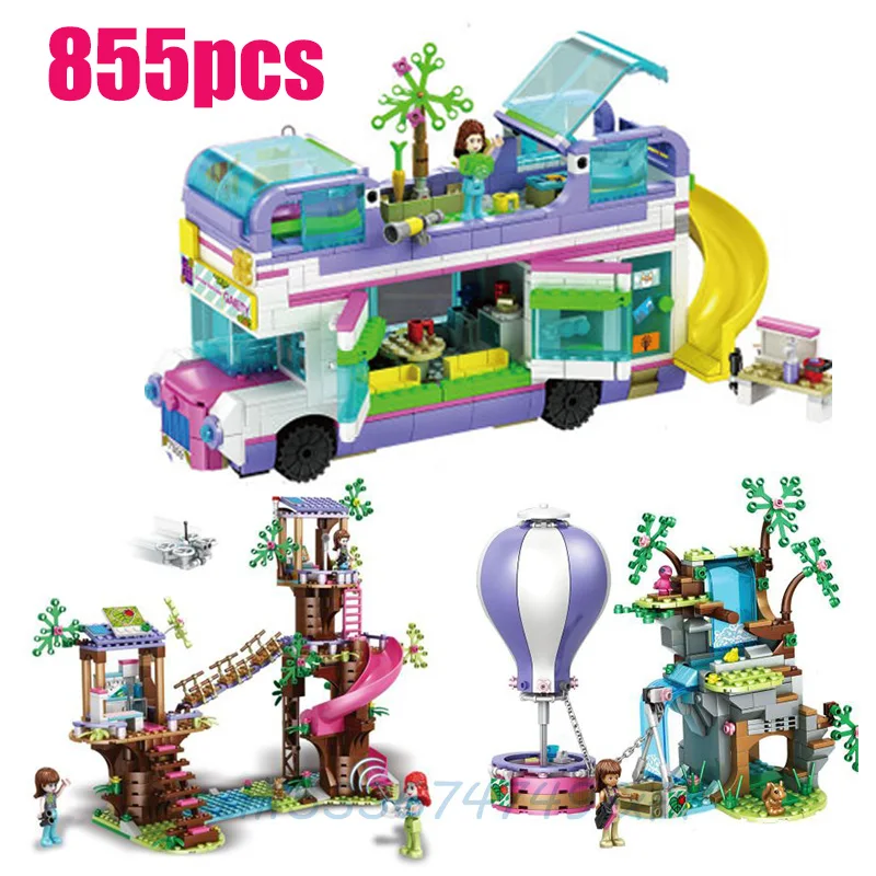 

New Friends Series Blocks Friendship Bus Compatible Lepining 41395 Friends Building Blocks Bricks Christmas Gift Toys Girl