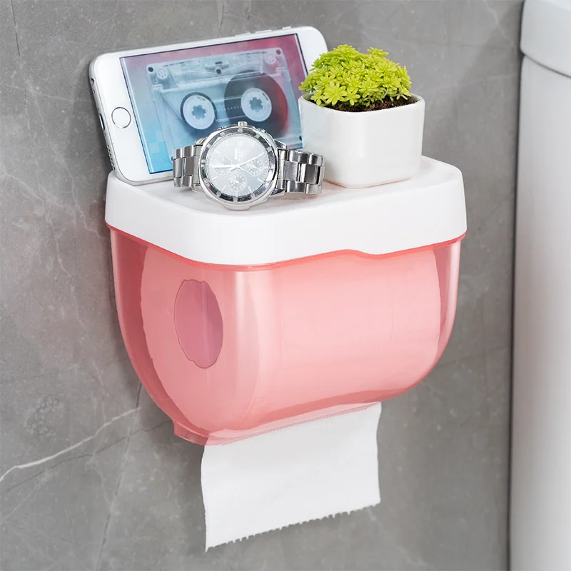 

Punch-free Toilet Paper Holder Box Waterproof Storage Toilet Paper Storage Rack Paper Towel Kitchen Bathroom Storage Box