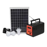 mini 10w solar panel power energy home led lighting system generator with fm radio off grid