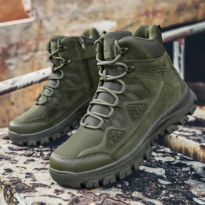 

2023 Winter Men Tactical Boots Army Boots Climbing Hiking Shoes Men Outdoor Mens Military Desert Boots Waterproof Trekking Shoes