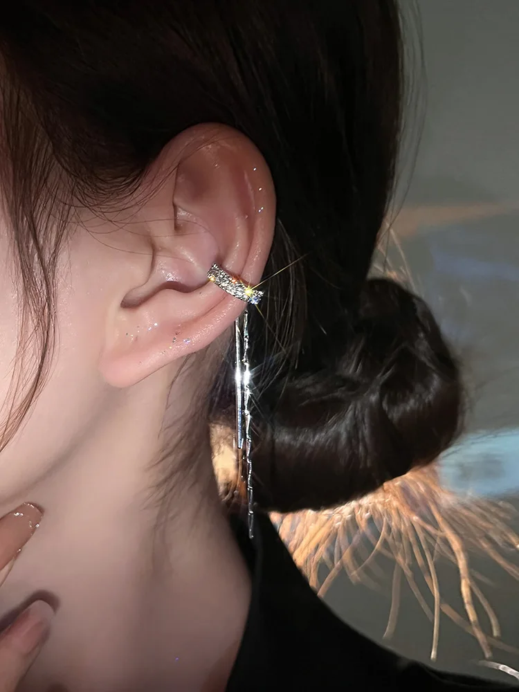 

Женские классические серьги-подвески, инкрустированные блестящим кубическим цирконием, изысканные серьги с кисточками, модные ювелирные изделия в Корейском стиле