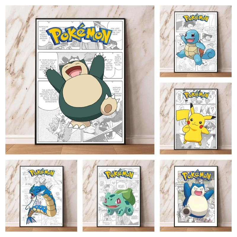 

Poster and Painting Pokemon Snorlax Decor Gifts High Quality Art Classic Hanging Room Home Wall Stickers