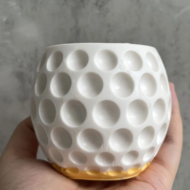 

R3MC Flower Pot Silicone Mold Resin Moulds Polka Dot Candle Holder Mold Jewelry Casting Mould Tool for Epoxy Resin,DIY Crafts