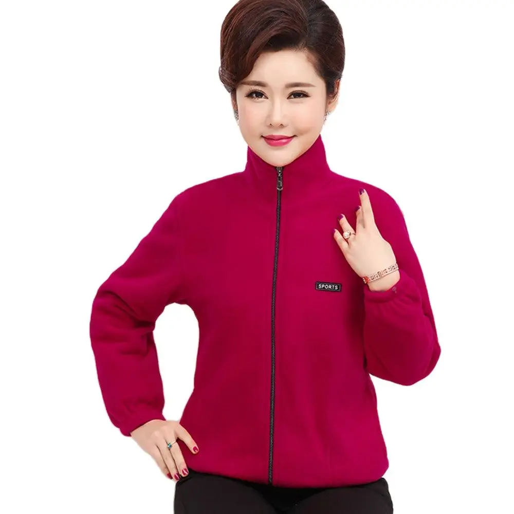 

2022 New Large Size Fashion Temperament Fleece Short Coat Outdoor Warm Autumn And Winter Sweater Middle-Aged Womens Clothing