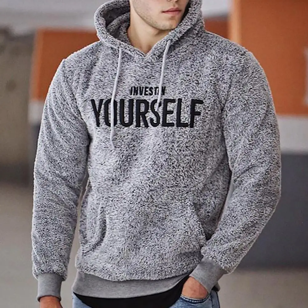 

Stylish Sweatshirt Long Sleeve Warm Clothes Long Sleeve Letters Plush Pullover Hoodie