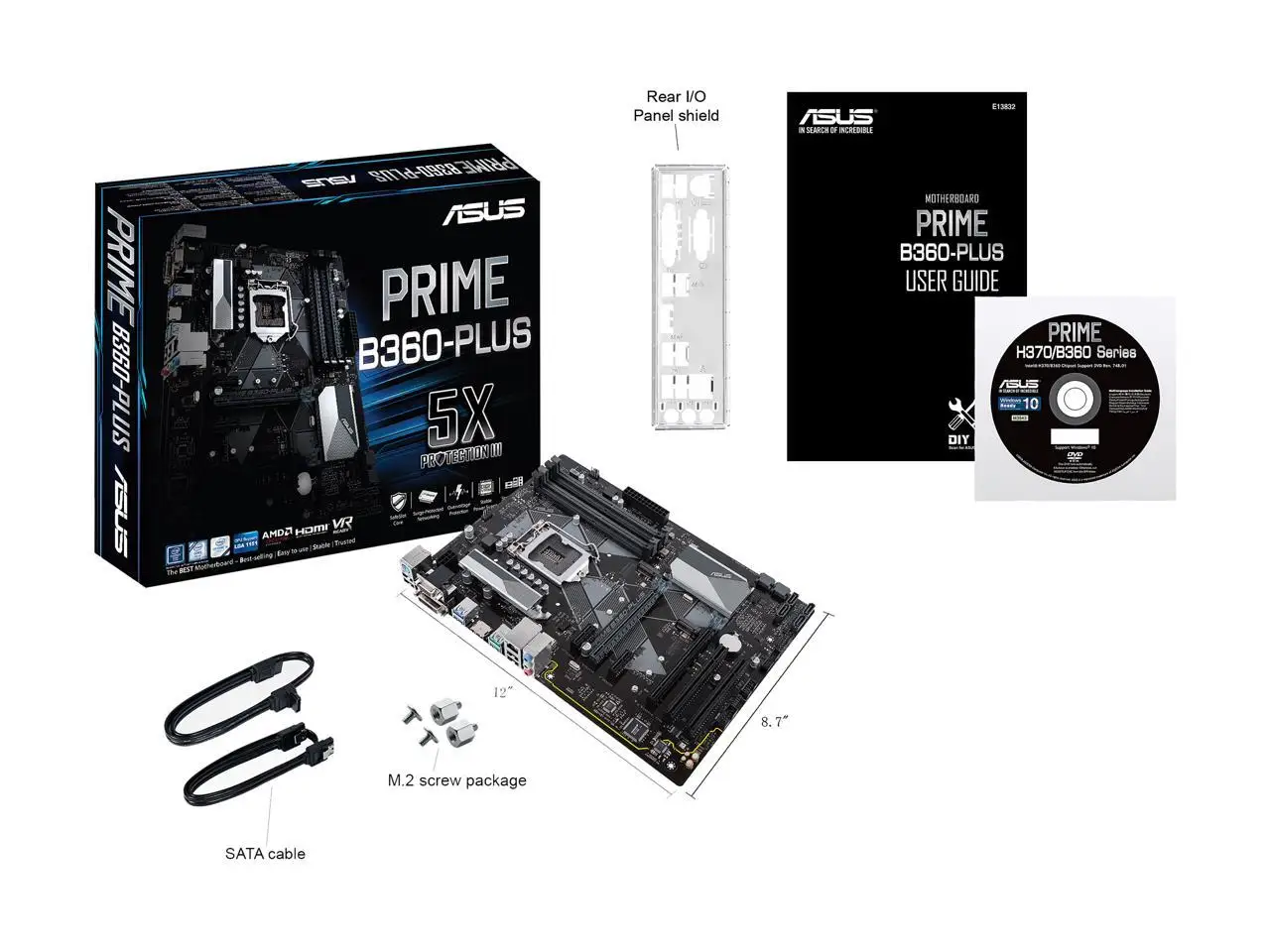 

Материнская плата для компьютера ASUS PRIME, материнская плата LGA 1151 DDR4 64 ГБ для Intel B360, десктопная материнская плата SATA III PCI-E 3,0 X16