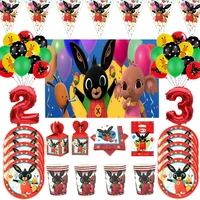 baby shower birthday party rabbit bing theme party supplies paper napkins plates cup tableware for kids birthday decor balloons