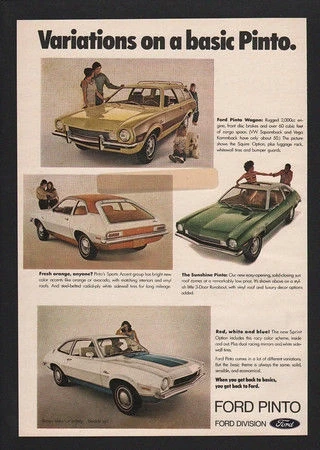 

Letrero metálico de hojalata para coche Ford Pinto, 1972