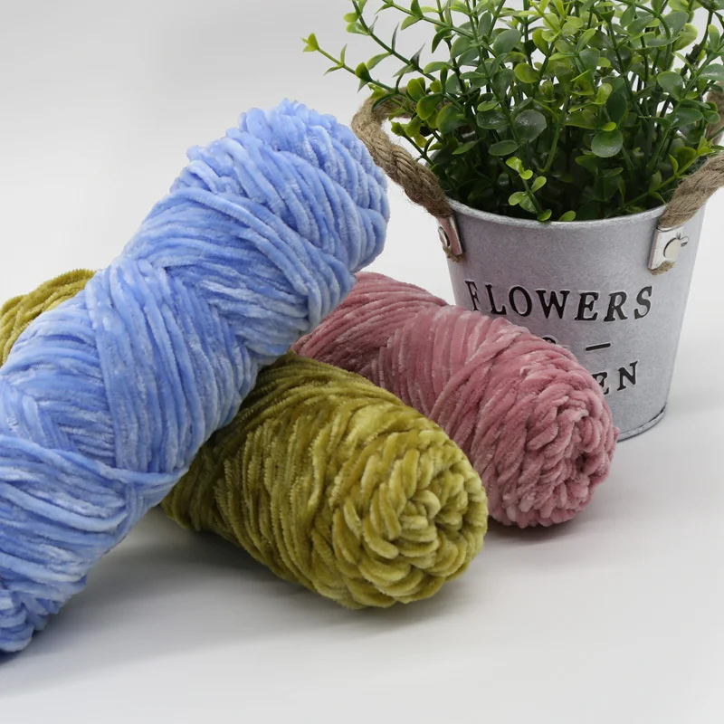 

100g Chenille Yarn for Knitting Yarn Velvet Yarn for Needlework Cotton Blended Crochet Yarn Knitting Wool Chunky Knit Sweaters