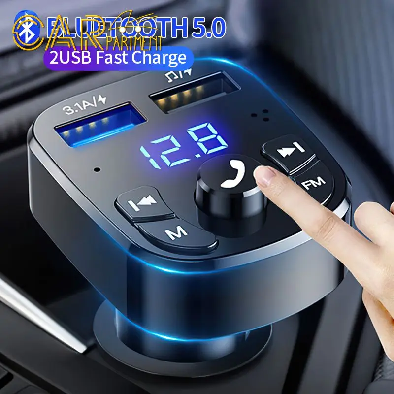 

Multifunctional Car Charger Dual Usb 3.1a Car Mp3 Player Smart Fast Charging Car Music U Disk Supplies Car Accessories