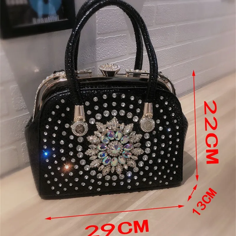

Luxury Leather Handbag 2022 New Diamond-encrusted Women's Bag Portable Fashion Shoulder Bag Women's All-match Messenger Bag Cc