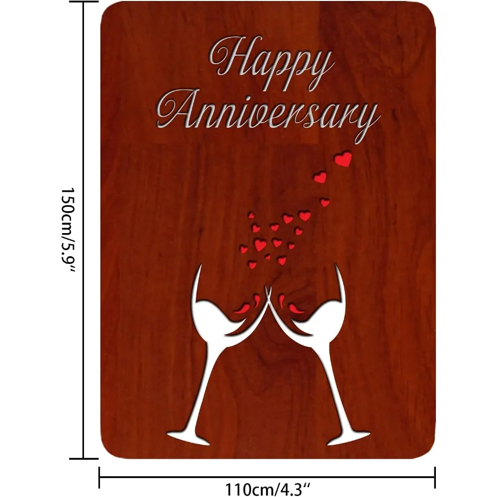 Открытки с юбилеем для ее него деревянная полая поздравительная открытка из МДФ