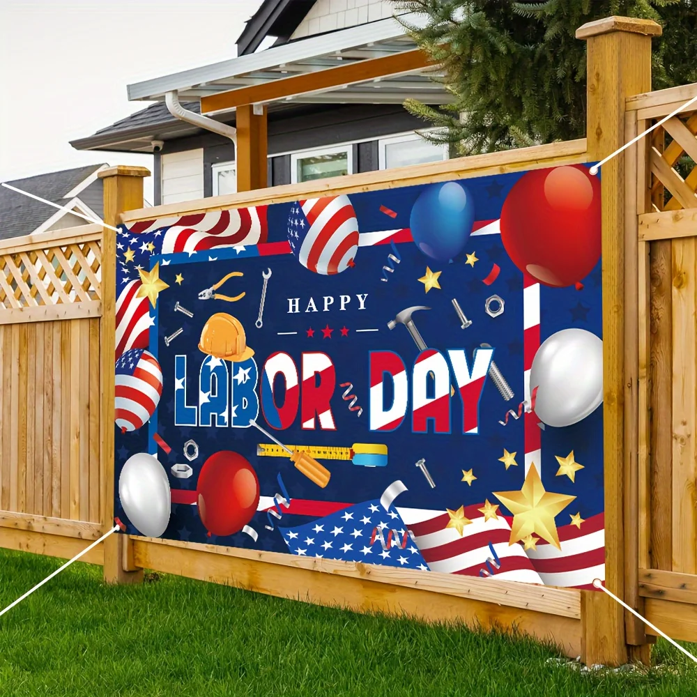 День счастья труда отпраздник работоспособности путем украшения баннера