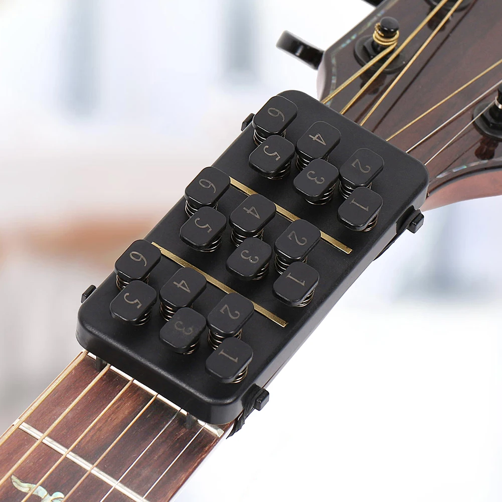 Folk Guitar Chords Learning System One-Key Guitar Chord Trainer with 18 Buttons Stringed Instruments Teaching Aid