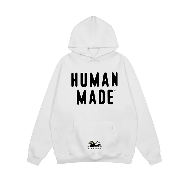 

MADE White HUMAN Hoodie 380g Fleece Cotton Letter Print Human Made Sweatshirt Pullover